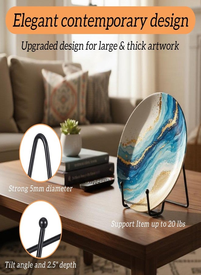 Caeuiciw 18 Pcs Plate Stands for Display, 4.5 in Metal Plate Holders Display Stands Can Be Used for Picture Stand, Book Stands for Display, Plate Display Stands, Easel, Photo Frame Stands, Plaque Stands, Black - Image 3